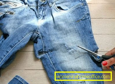 DIY roztrhané džínsy: krok za krokom inštrukcie