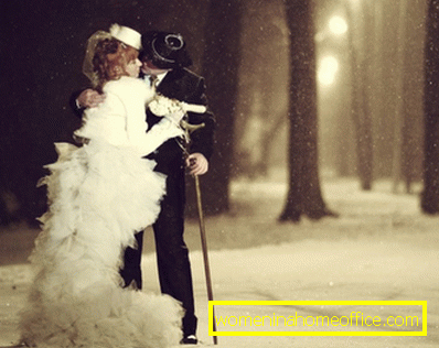 Fotoalbum: svadba v zime, romantická fotka